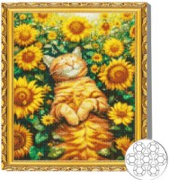 Алмазная мозаика Art Gallery Premium Red Cat Among Sunflowers 40x50cm (GA87105)