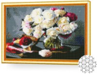 Mozaic cu diamante Art Gallery Premium Vase With White Peonies 30x40cm (GB70557)