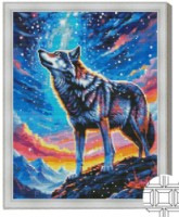 Алмазная мозаика Art Gallery Premium Wolf & Starry Sky 40x50cm (QB206520)