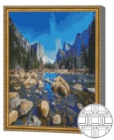 Алмазная мозаика Art Gallery Premium Rocky Shore Of A Mountain Lake 40x50cm (QB204939)