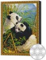 Алмазная мозаика Art Gallery Premium Pandas In The Bamboo Forest 40x50cm (QB200701)