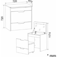 Туалетный столик Компанит 12 NEW Дуб сонома фото №3 — интернет-магазин Desire.md