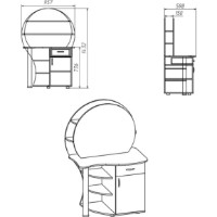 Туалетный столик Компанит 3 Set Ателье светлый фото №2 — интернет-магазин Desire.md