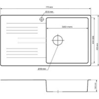 Chiuvetă de bucătărie Granitan ADA 775x435mm GREY (07278001043) imaginea #3 — magazin online Desire.md