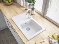Chiuvetă de bucătărie Granitan ADA 775x435mm WHITE (07278001042) imaginea #2 — magazin online Desire.md