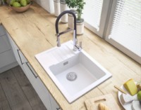 Chiuvetă de bucătărie Granitan Argos White (07278001032) imaginea #2 — magazin online Desire.md