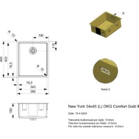 Chiuvetă de bucătărie Reginox New York 34x40 Gold II imaginea #2 — magazin online Desire.md