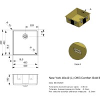Chiuvetă de bucătărie Reginox New York 40x40 Gold II imaginea #2 — magazin online Desire.md