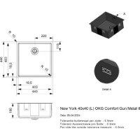 Chiuvetă de bucătărie Reginox New York 40x40 Gun Metal II imaginea #2 — magazin online Desire.md