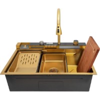 Кухонная мойка SanDonna HD7550 Gold Handmade Cascad