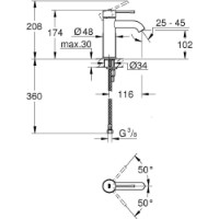 Baterie lavoar Grohe Essence Brushed Hard Graphite S (24172AL1) imaginea #2 — magazin online Desire.md