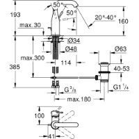 Baterie lavoar Grohe Essence Brushed Warm Sunset M 23462DL1 /24173DL1 imaginea #2 — magazin online Desire.md