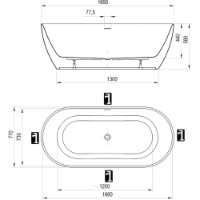Cadă de baie Ravak Freedom O Tec White/White 170x77 (CC61000000) imaginea #4 — magazin online Desire.md