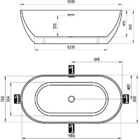 Cadă de baie Ravak Freedom O White 169x80 (XC00100020) imaginea #4 — magazin online Desire.md