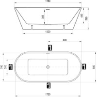 Ванна Ravak Solo 178x80 (XC001000250 фото №4 — интернет-магазин Desire.md