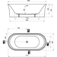 Cadă de baie Ravak Ypsilon White/White 180x80 (XC00100026) imaginea #4 — magazin online Desire.md