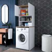 Шкаф для стиральной машины Rani KD101 Walnut White фото №5 — интернет-магазин Desire.md
