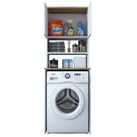 Шкаф для стиральной машины Rani KD101 Walnut White фото №7 — интернет-магазин Desire.md
