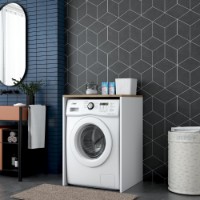 Шкаф для стиральной машины Rani KD103 Walnut White фото №3 — интернет-магазин Desire.md
