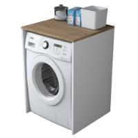 Шкаф для стиральной машины Rani KD103 Walnut White фото №4 — интернет-магазин Desire.md
