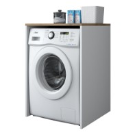 Шкаф для стиральной машины Rani KD103 Walnut White фото №6 — интернет-магазин Desire.md