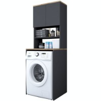 Шкаф для стиральной машины Rani KD101 Walnut Anthracite фото №6 — интернет-магазин Desire.md
