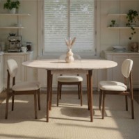 Masă pentru bucătărie Hanah Home Viona Travertine Walnut imaginea #2 — magazin online Desire.md
