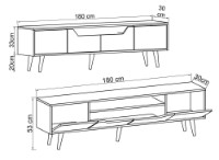 Comodă TV Hanah Home Roma 180 Walnut imaginea #5 — magazin online Desire.md