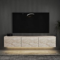 Comodă TV Hanah Home Neon Illuminated Travertine