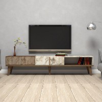 Comodă TV Hanah Home Milan Walnut White