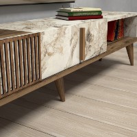 Comodă TV Hanah Home Milan Walnut White imaginea #4 — magazin online Desire.md
