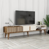 Comodă TV Hanah Home Milan Alt Walnut Cream imaginea #2 — magazin online Desire.md