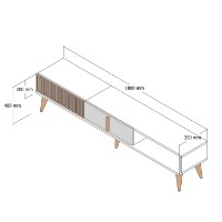 Comodă TV Hanah Home Milan Alt Walnut Cream imaginea #6 — magazin online Desire.md