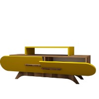 Comodă TV Hanah Home Rose Walnut Yellow imaginea #3 — magazin online Desire.md