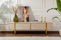 Comodă TV Hanah Home Serenity Travertine Gold imaginea #3 — magazin online Desire.md