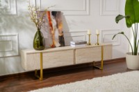 Comodă TV Hanah Home Serenity Travertine Gold imaginea #4 — magazin online Desire.md