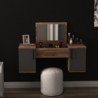 Măsuţă de toaletă Hanah Home Mercan  Light Walnut Anthracite