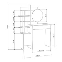 Măsuţă de toaletă Hanah Home Mup White Oak imaginea #4 — magazin online Desire.md