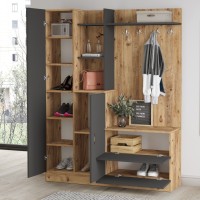 Прихожая Hanah Home Dd5-Aa Atlantic Pine Anthracite фото №4 — интернет-магазин Desire.md
