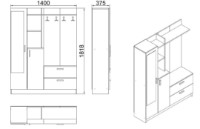 Прихожая Hanah Home Dd5-Aw Atlantic Pine White фото №6 — интернет-магазин Desire.md