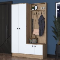 Прихожая Rani P6 - M11 - 2389 Walnut White фото №2 — интернет-магазин Desire.md