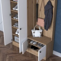 Прихожая Rani P6 - M11 - 2389 Walnut White фото №7 — интернет-магазин Desire.md
