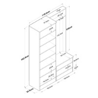 Прихожая Rani P6 - M11 - 2389 Walnut White фото №13 — интернет-магазин Desire.md