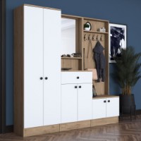 Прихожая Rani P6 - M3 - 2490 White Walnut фото №3 — интернет-магазин Desire.md
