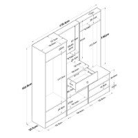 Прихожая Rani P6 - M3 - 2490 White Walnut фото №11 — интернет-магазин Desire.md