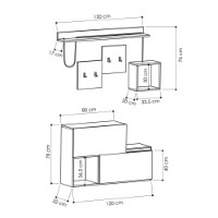 Прихожая Hanah Home Holdon Anthracite Oak фото №4 — интернет-магазин Desire.md