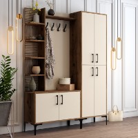 Прихожая Hanah Home Viyana DA Walnut Cream фото №3 — интернет-магазин Desire.md