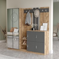 Прихожая Hanah Home Dd9-Aa Atlantic Pine Anthracite фото №2 — интернет-магазин Desire.md