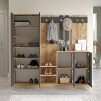 Прихожая Hanah Home Dd9-Aa Atlantic Pine Anthracite фото №4 — интернет-магазин Desire.md