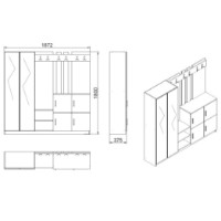 Прихожая Hanah Home Dd9-Aa Atlantic Pine Anthracite фото №5 — интернет-магазин Desire.md